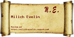 Milich Evelin névjegykártya