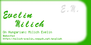 evelin milich business card